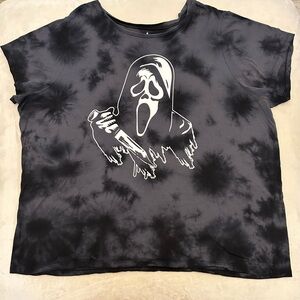 Black Tie-Dye Ghostface Graphic Tee